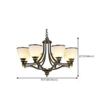 Adjustable Height 8-Light Black Gold Chandelier Image - 34