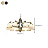 Adjustable Height 8-Light Black Gold Chandelier Image - 37