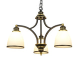 Adjustable Height 8-Light Black Gold Chandelier Image - 4