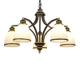 Adjustable Height 8-Light Black Gold Chandelier Image - 7