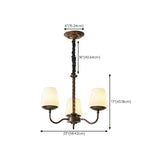 Adjustable Height Antique Bronze White Fabric Chandelier #size