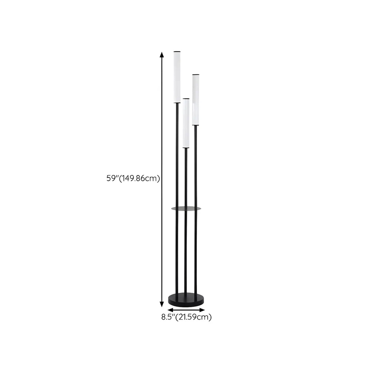 Adjustable Height Black Stand Simple Tube Floor Lamp 