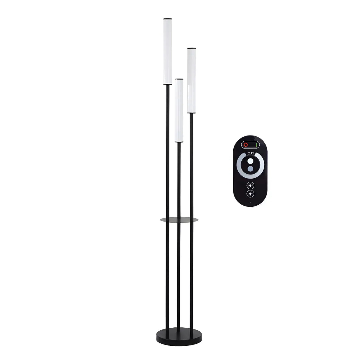 Adjustable Height Black Stand Simple Tube Floor Lamp Image - 6