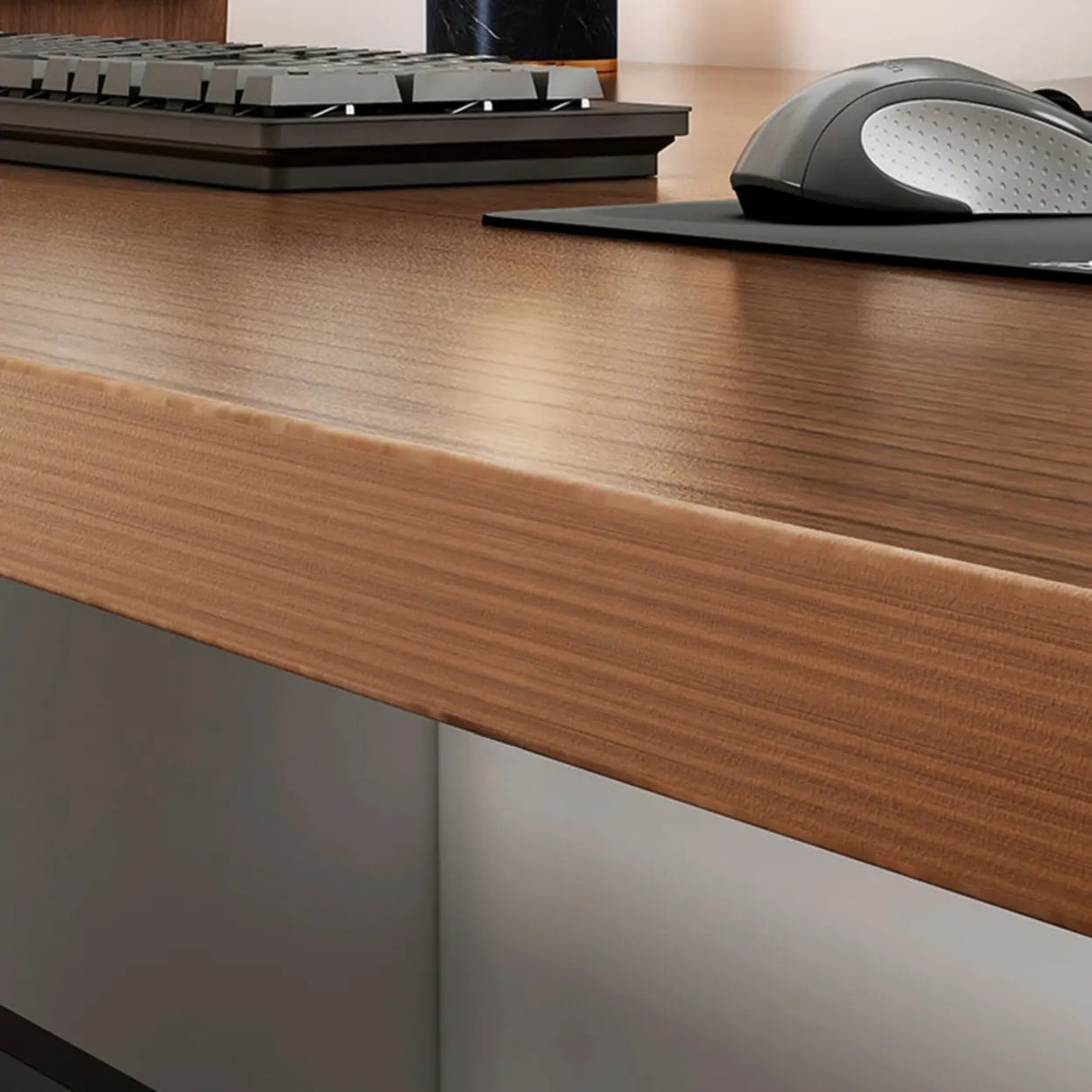 Adjustable Height Brown Wood T-Shaped Standing Desk Image - 14