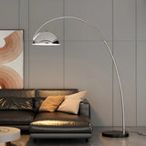 Adjustable Height Chrome Dome and Arc Floor Lamp Image - 12