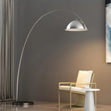 Adjustable Height Chrome Dome and Arc Floor Lamp Image - 3