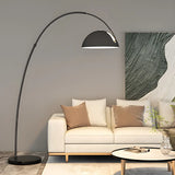 Adjustable Height Chrome Dome and Arc Floor Lamp Image - 4