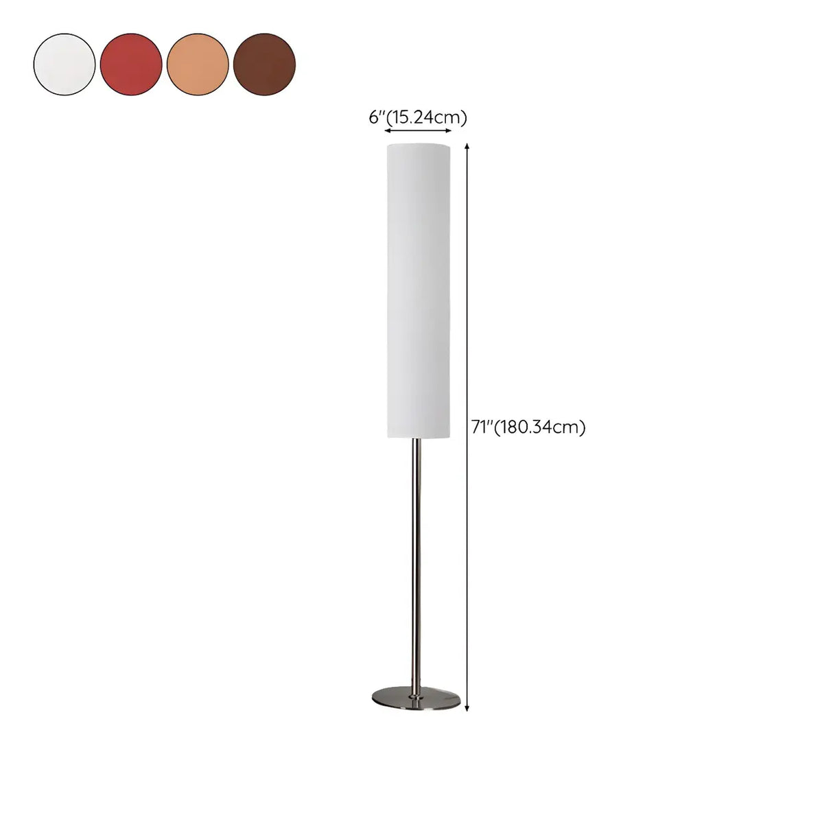 Adjustable Height Cylinder Shade Metal Base Floor Lamp 