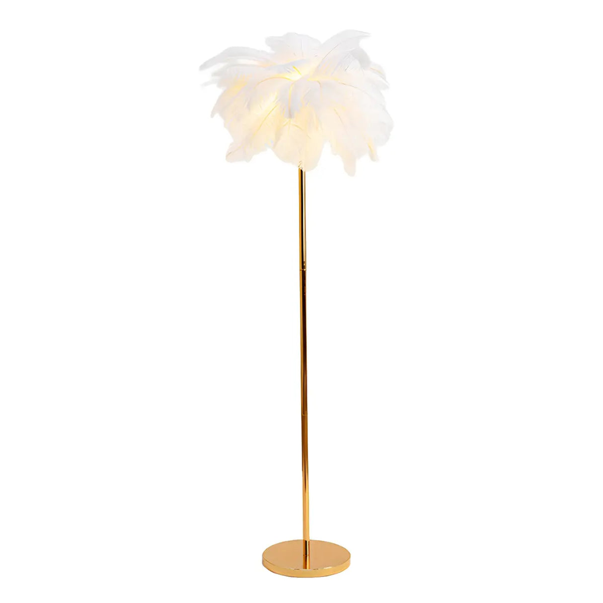 Adjustable Height Decorative White Feather Floor Lamp Image - 9