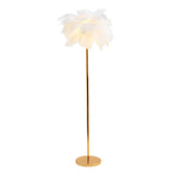 Adjustable Height Decorative White Feather Floor Lamp Image - 9