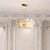 Adjustable Height Elegant Floral Glass Pendant Chandelier Image - 4