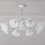 Adjustable Height Elegant Green Floral Chandelier Image - 14