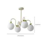 Adjustable Height Glass Ball Green Ivory Metal Chandelier #size