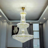 Adjustable Height Grand Gold Crystal Tiered Chandelier Image - 2