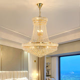 Adjustable Height Grand Gold Crystal Tiered Chandelier Image - 3