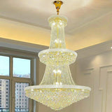 Adjustable Height Grand Gold Crystal Tiered Chandelier Image - 9