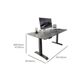 Adjustable Height Gray Stone Rectangular Standing Desk #size