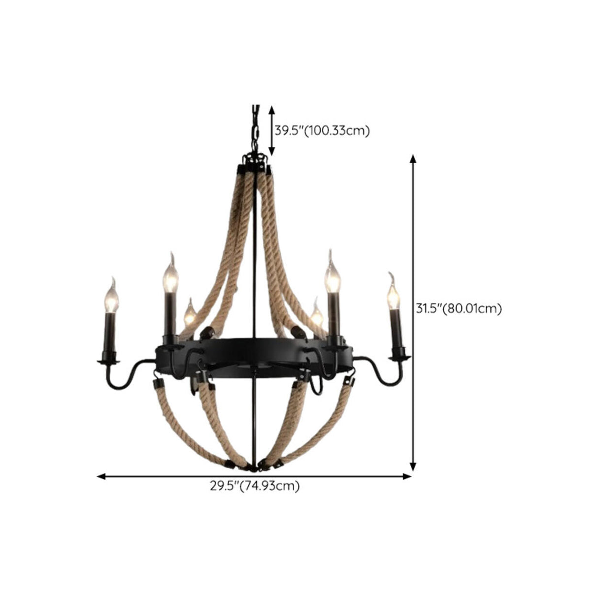 Adjustable Height Industrial Tiered Iron Chandelier Image - 36