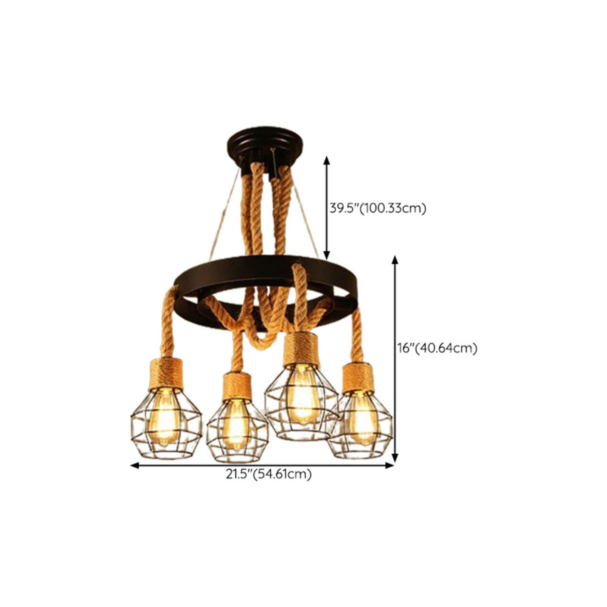 Adjustable Height Industrial Tiered Iron Chandelier Image - 41