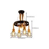 Adjustable Height Industrial Tiered Iron Chandelier Image - 41