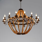 Adjustable Height Industrial Tiered Iron Chandelier Image - 9