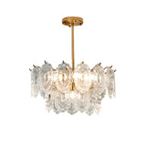 Adjustable Height Luxury Clear Crystal Petal Disc Chandelier Image - 10