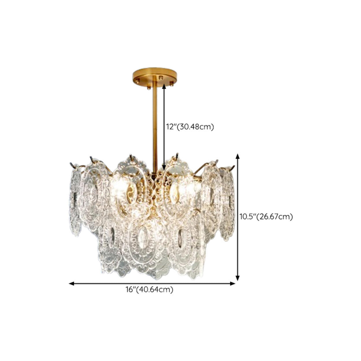 Adjustable Height Luxury Clear Crystal Petal Disc Chandelier 