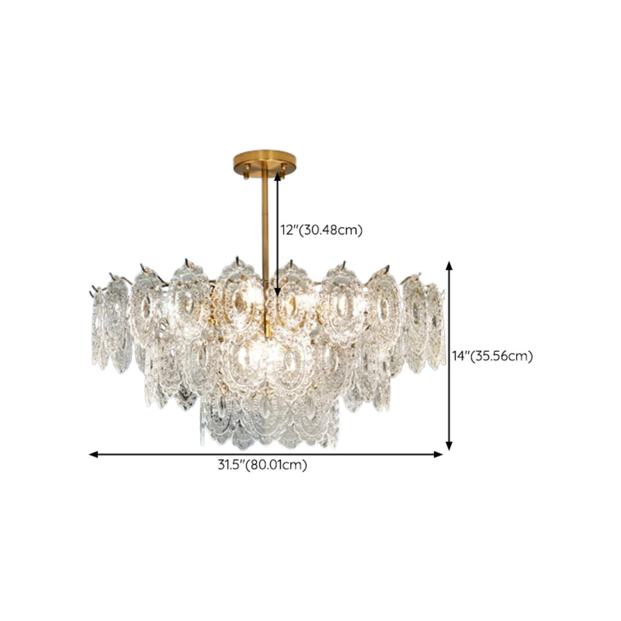 Adjustable Height Luxury Clear Crystal Petal Disc Chandelier Image - 16