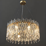 Adjustable Height Luxury Crystal Drum Chandelier Image - 11