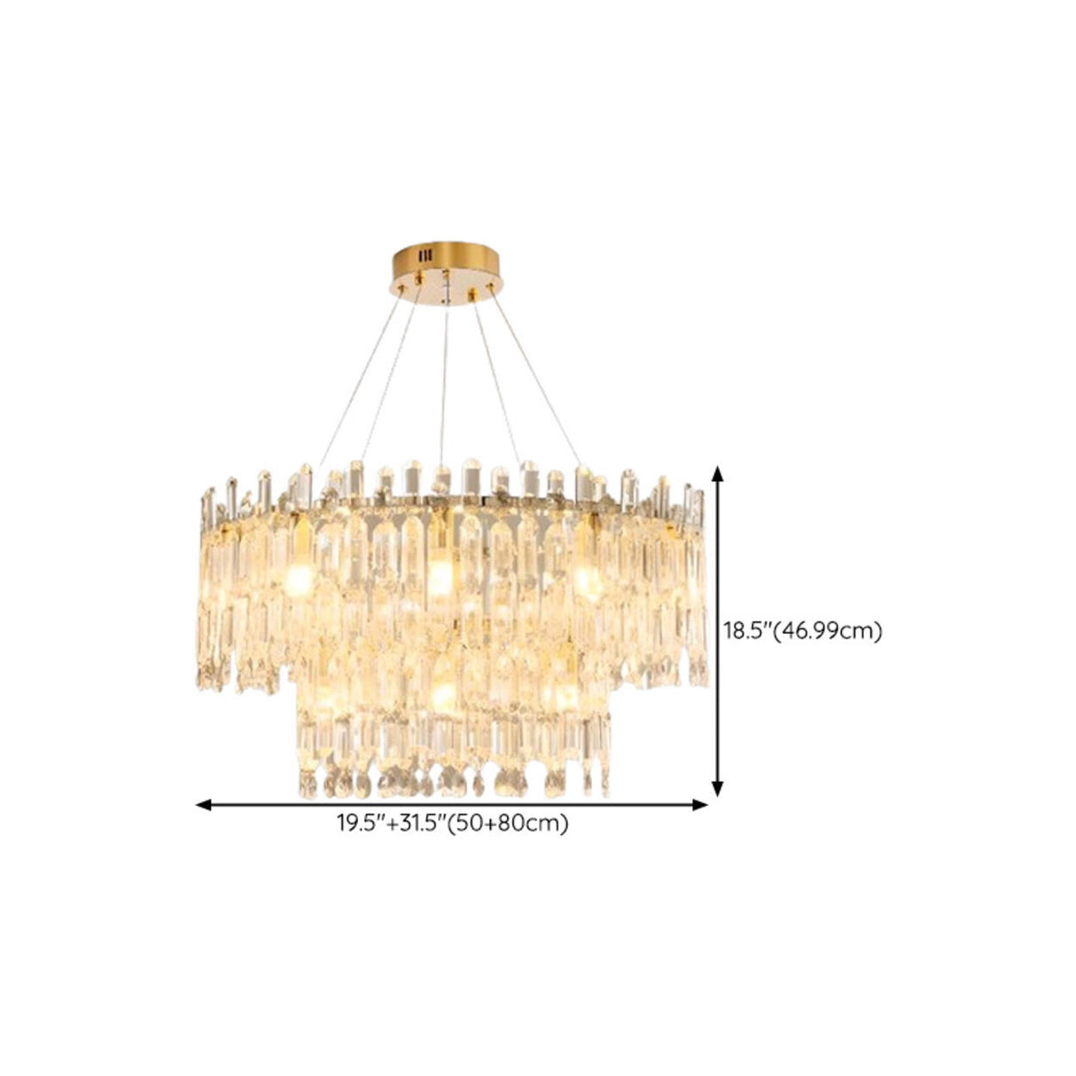 Adjustable Height Luxury Crystal Drum Chandelier Image - 23