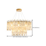 Adjustable Height Luxury Crystal Drum Chandelier Image - 24