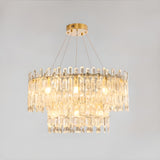 Adjustable Height Luxury Crystal Drum Chandelier Image - 7