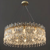 Adjustable Height Luxury Crystal Drum Chandelier Image - 8