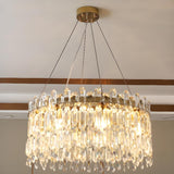 Adjustable Height Luxury Crystal Drum Chandelier Image - 9