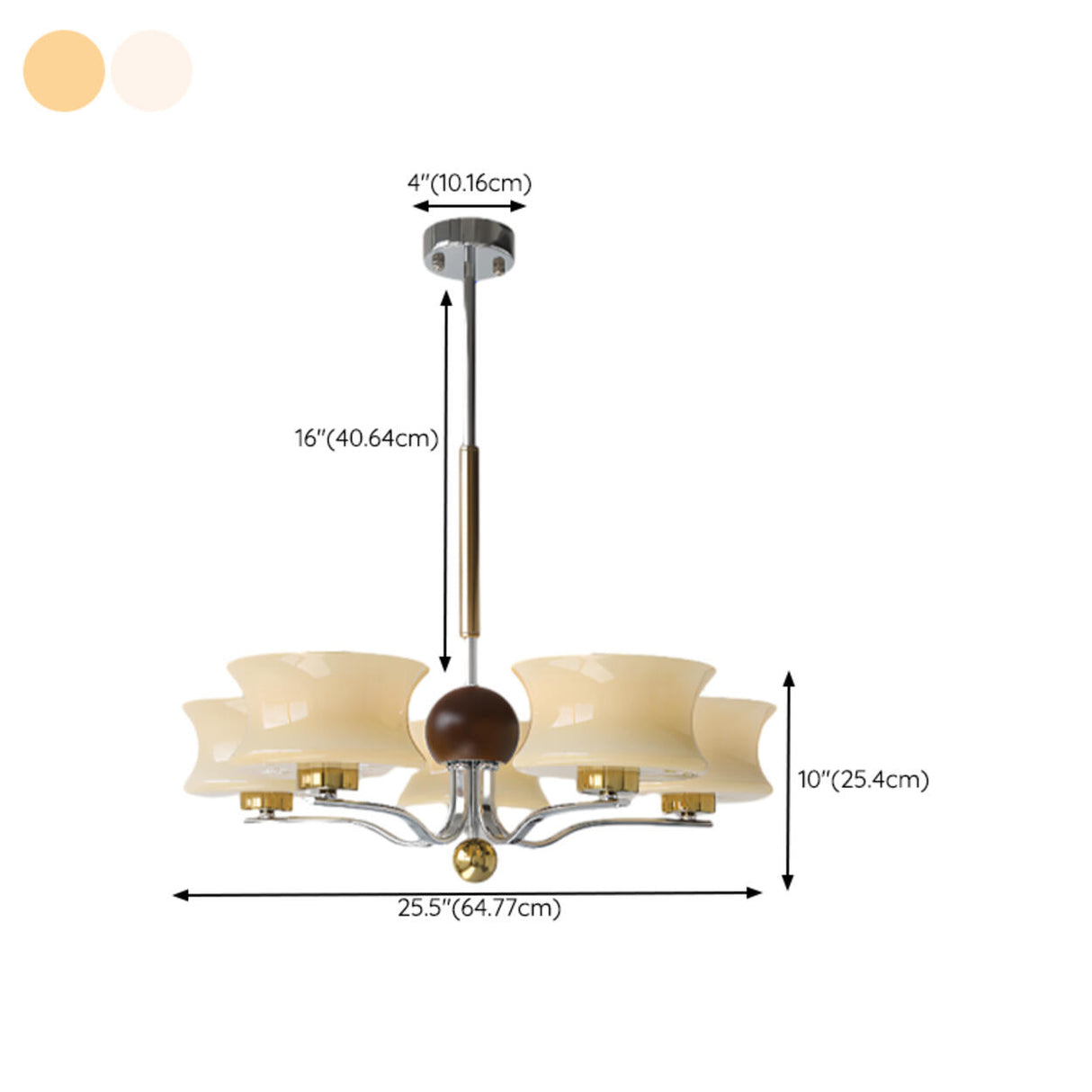 Adjustable Height Modern Brass and Wood Chandelier Image - 17