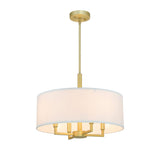 Adjustable Height Modern Gold Drum Pendant Light Image - 5