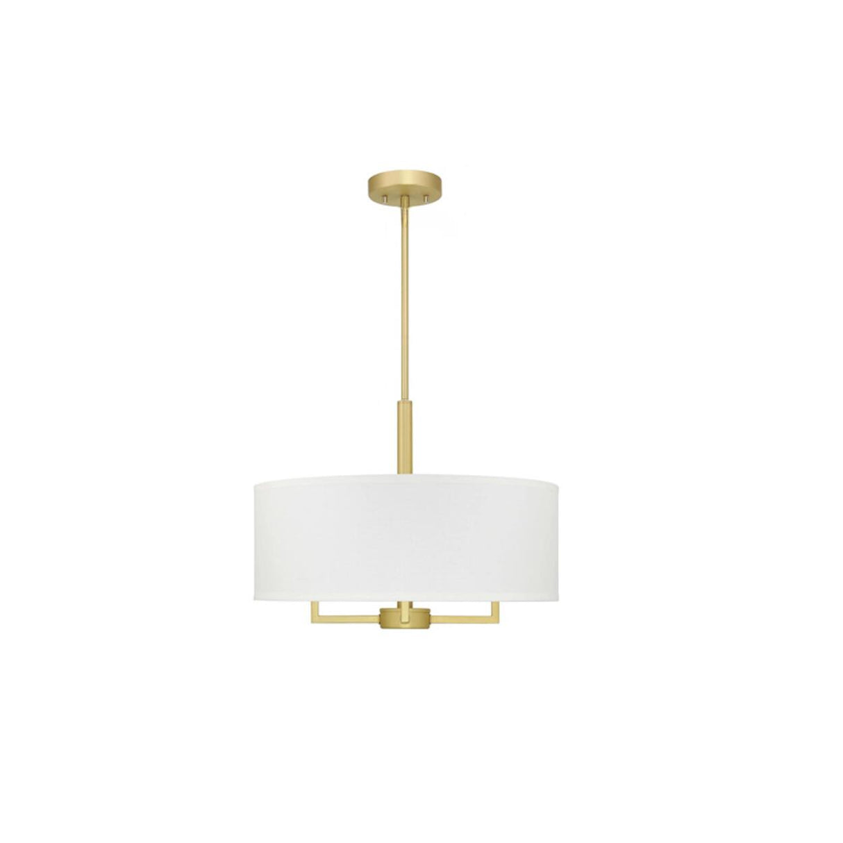 Adjustable Height Modern Gold Drum Pendant Light Image - 6