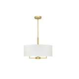 Adjustable Height Modern Gold Drum Pendant Light Image - 6