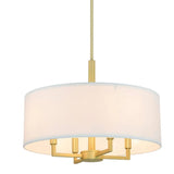 Adjustable Height Modern Gold Drum Pendant Light Image - 7