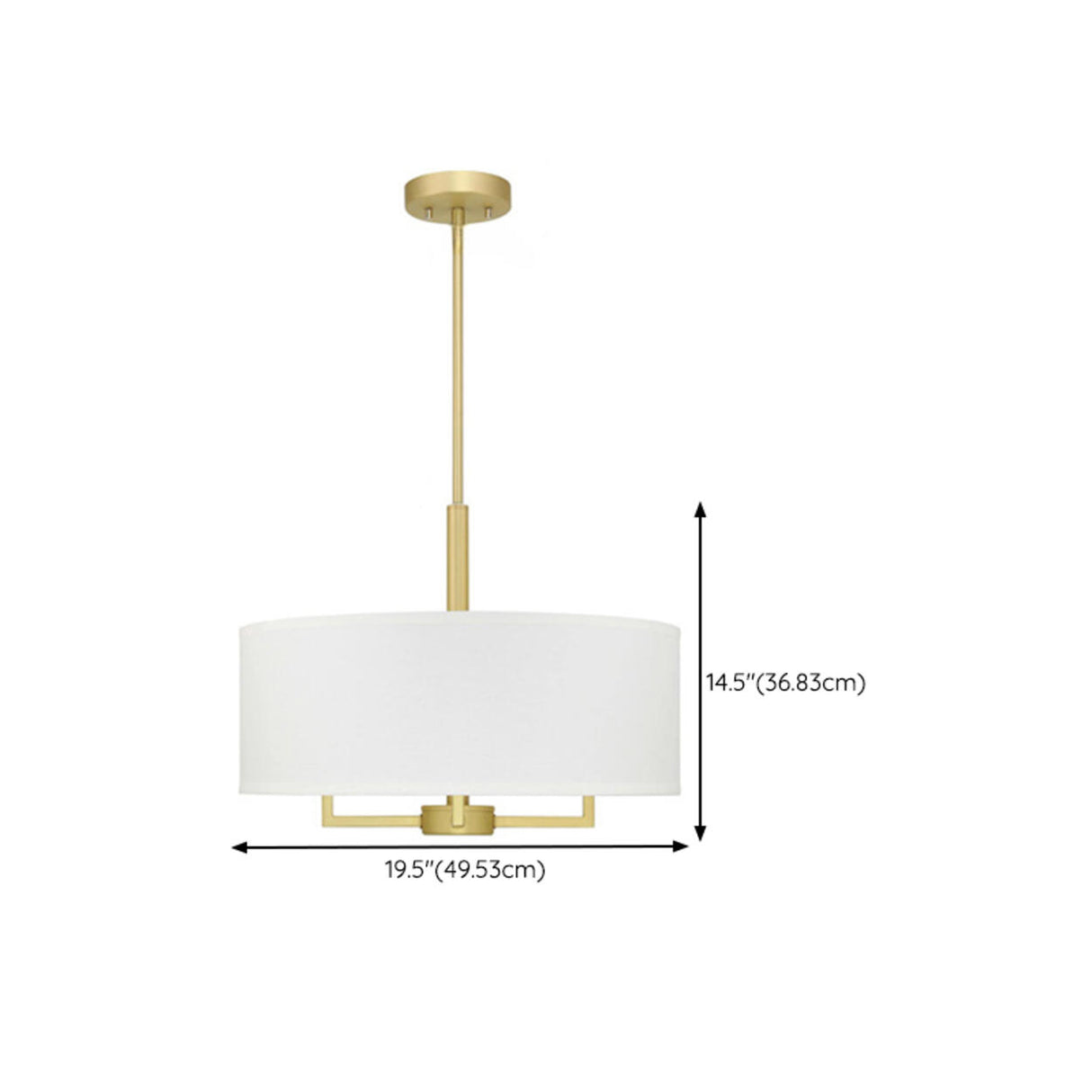 Adjustable Height Modern Gold Drum Pendant Light 