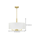 Adjustable Height Modern Gold Drum Pendant Light #size