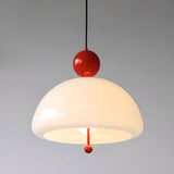 Adjustable Height Modern Red White Dome Chandelier Image - 13