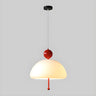 Adjustable Height Modern Red White Dome Chandelier Image - 3