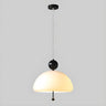 Adjustable Height Modern Red White Dome Chandelier Image - 5