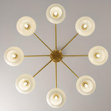 Adjustable Height Modern White Glass Globe Chandelier Image - 27