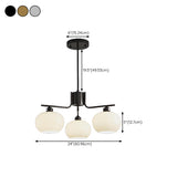 Adjustable Height Modern White Glass Globe Chandelier #size