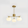 Adjustable Height Modern White Glass Globe Chandelier Image - 9