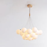 Adjustable Height Modern White Multi-Globe Chandelier Image - 12