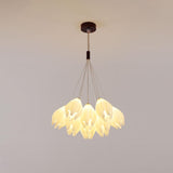 Adjustable Height Modern White Multi-Globe Chandelier Image - 16