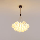 Adjustable Height Modern White Multi-Globe Chandelier Image - 17